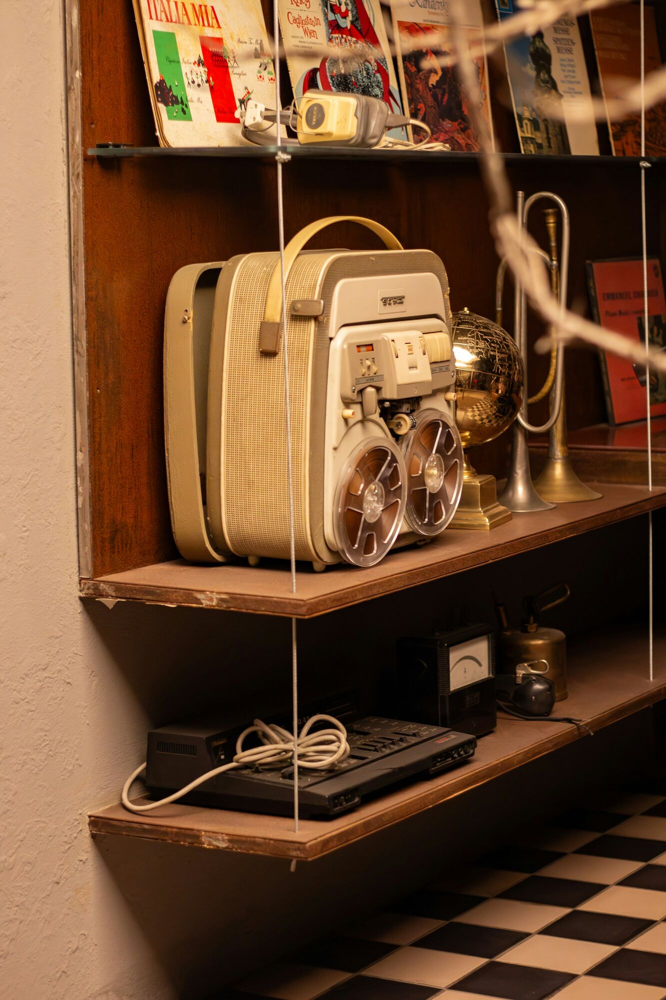 Close-up of analog audio equipment